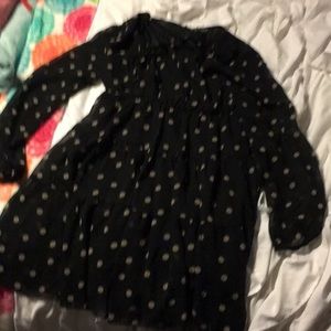 AnM black & tan polka dot blouse
